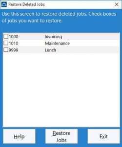 Restoring deleted jobs