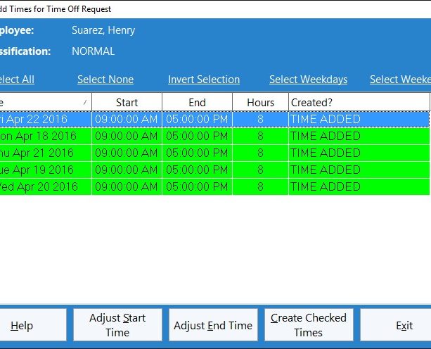 Automatically generating time punches for a leave request