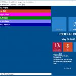 The employee list interface showing employees with custom display colours